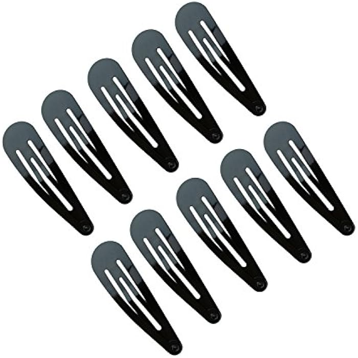 Kitsch Pro Snap Hair Clips 10-Pieces, Black- Black - 10 Count - Image 1